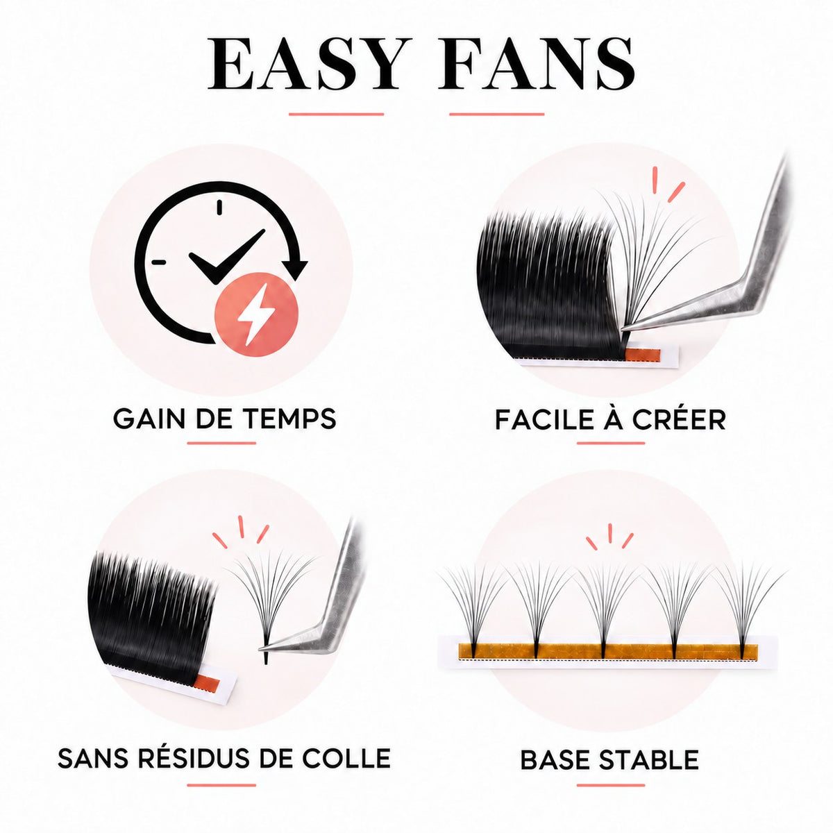Cils Easy Fans — boîte mix 7-15 mm — EsthyReine